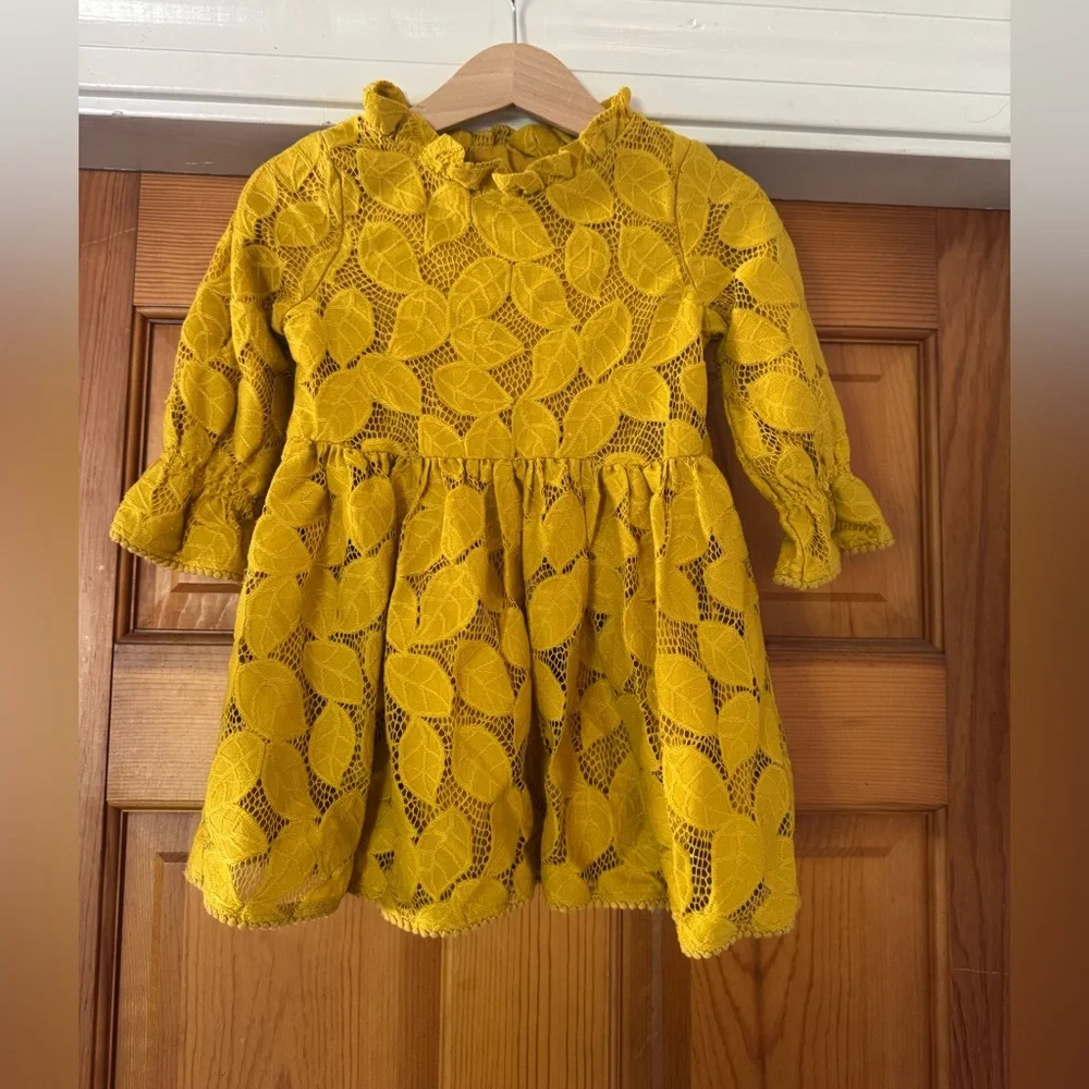 Genuine Kids from OshKosh Mustard Yellow Lace Dress - 2T